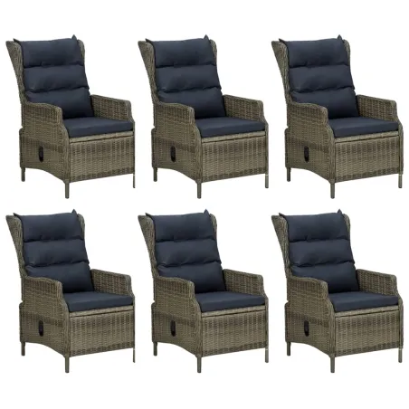 Ensemble à manger de jardin 7 pcs Marron Résine tressée