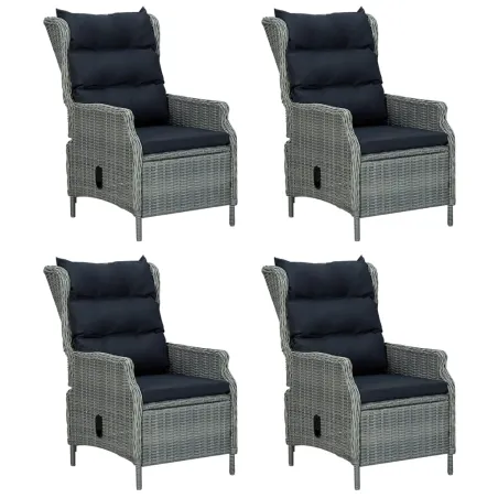 Ensemble à manger de jardin 5pcs Gris clair Résine tressée