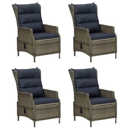 Ensemble à manger de jardin 5pcs Marron Résine tressée