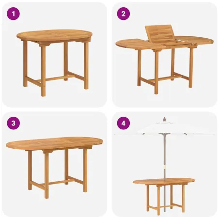 Ensemble de salle à manger pour jardin 7 pcs Marron