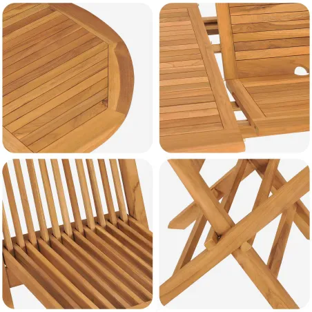 Ensemble de salle à manger pour jardin 7 pcs Marron