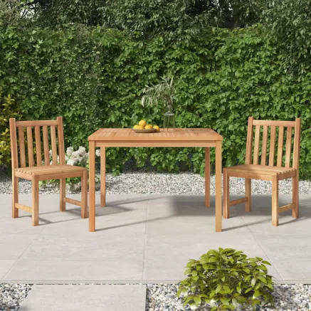 Ensemble à manger de jardin 3 pcs Bois de teck massif