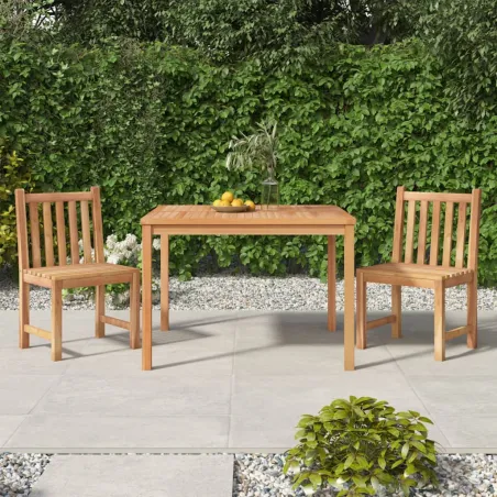 Ensemble à manger de jardin 3 pcs Bois de teck massif