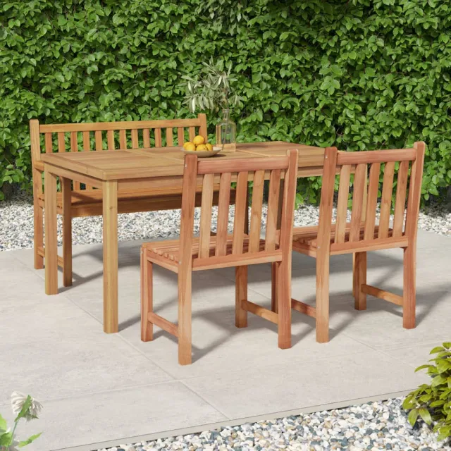 Ensemble à manger de jardin 4 pcs Bois de teck massif