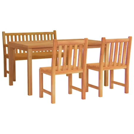Ensemble à manger de jardin 4 pcs Bois de teck massif