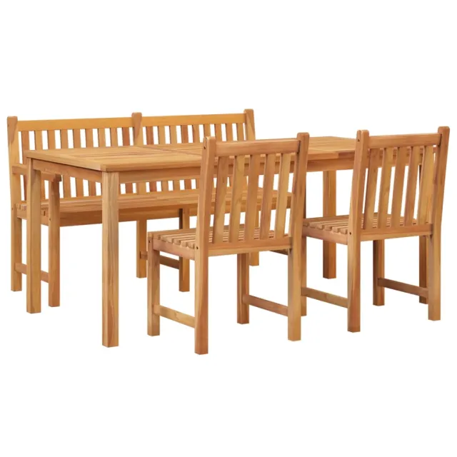 Ensemble à manger de jardin 4 pcs Bois de teck massif