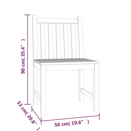Ensemble à manger de jardin 4 pcs Bois de teck massif