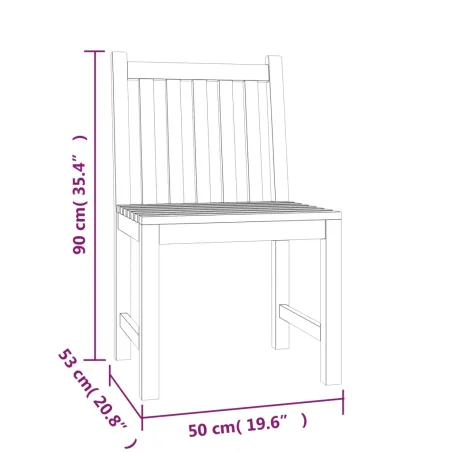 Ensemble à manger de jardin 5pcs Bois de teck massif