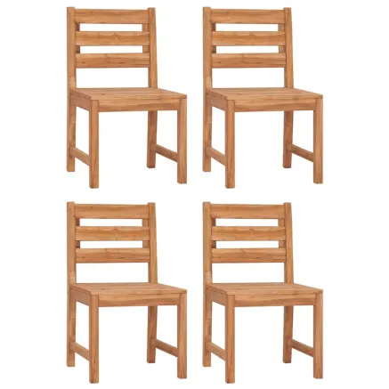 Chaises de jardin lot de 4 Bois de teck solide 2