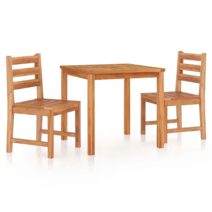 Ensemble à manger de jardin 3 pcs Bois de teck massif 2