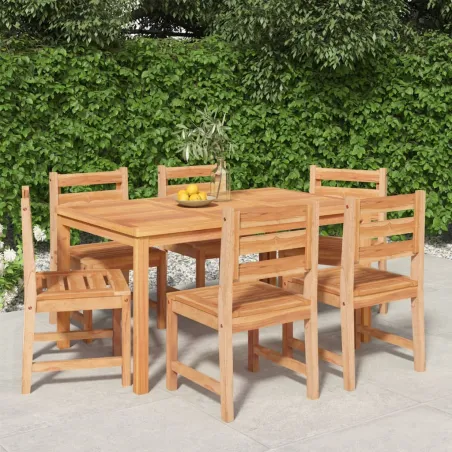 Ensemble à manger de jardin 7 pcs Bois de teck solide