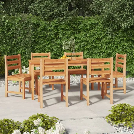 Ensemble à manger de jardin 7 pcs Bois de teck solide