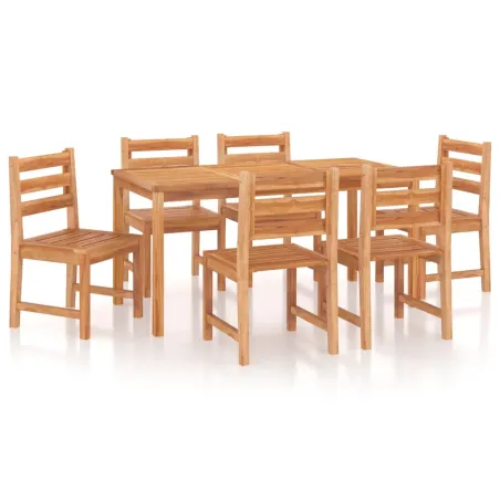 Ensemble à manger de jardin 7 pcs Bois de teck solide