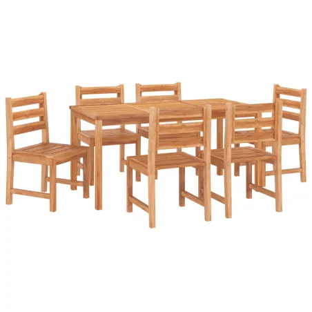 Ensemble à manger de jardin 7 pcs Bois de teck solide