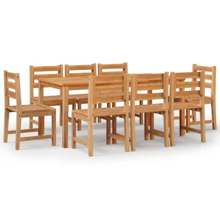 Ensemble à manger de jardin 9 pcs Bois de teck solide