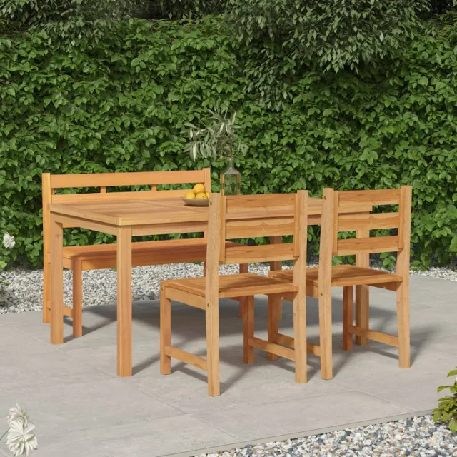 Ensemble à manger de jardin 4 pcs Bois de teck massif