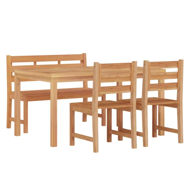 Ensemble à manger de jardin 4 pcs Bois de teck massif