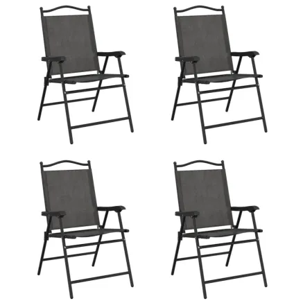 Chaises de jardin pliables lot de 4 en acier et textilène 2