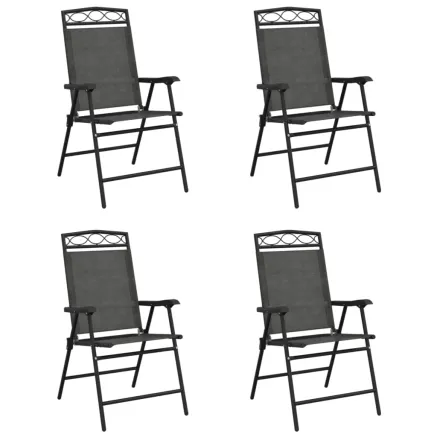 Chaises de jardin pliables lot de 4 en acier et textilène 2