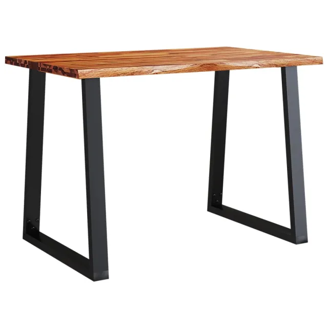 Ensemble à manger 3 pcs avec bord vivant bois massif d'acacia