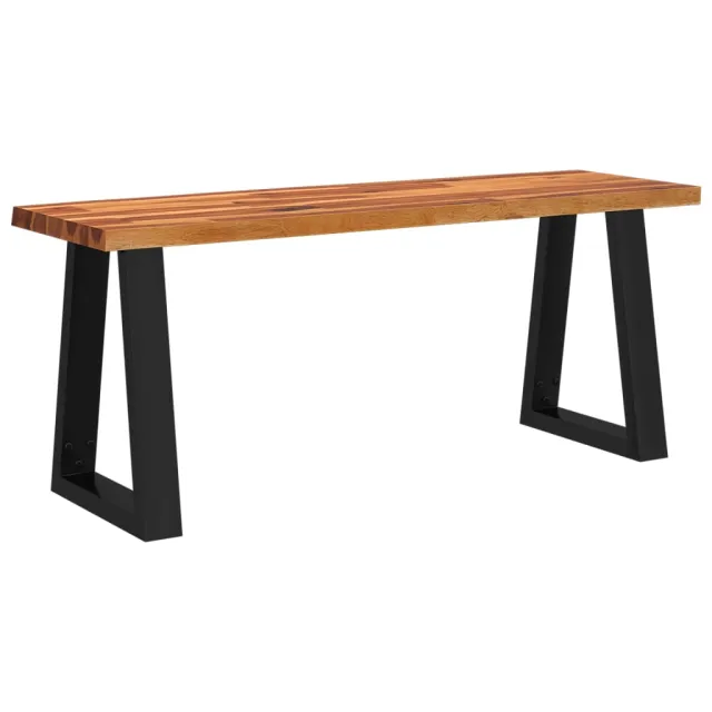 Ensemble à manger 3 pcs avec bord vivant bois massif d'acacia