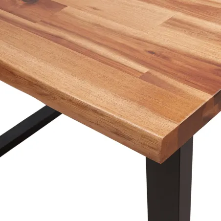 Ensemble à manger 3 pcs avec bord vivant bois massif d'acacia