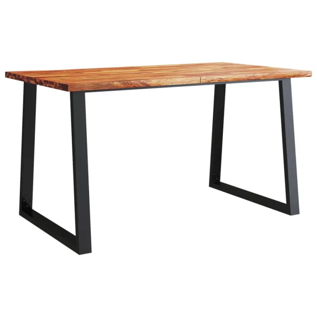 Ensemble à manger 3 pcs avec bord vivant bois massif d'acacia