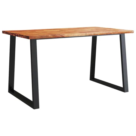 Ensemble à manger 3 pcs avec bord vivant bois massif d'acacia