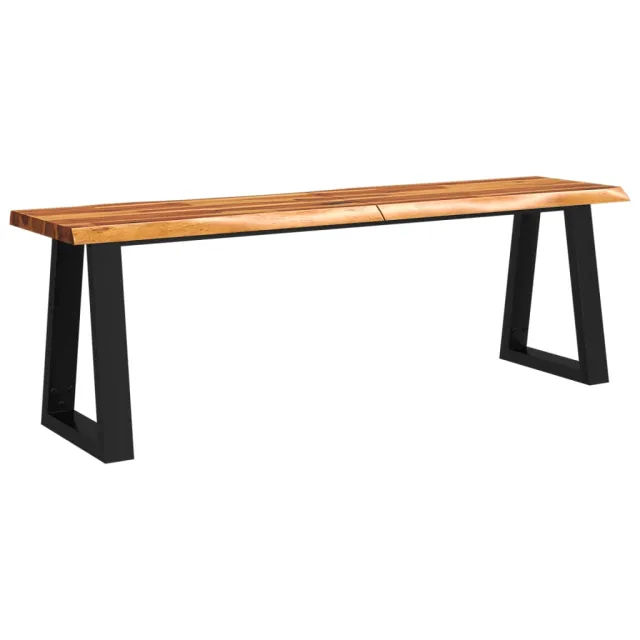 Ensemble à manger 3 pcs avec bord vivant bois massif d'acacia
