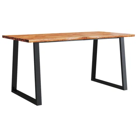 Ensemble à manger 3 pcs avec bord vivant bois massif d'acacia