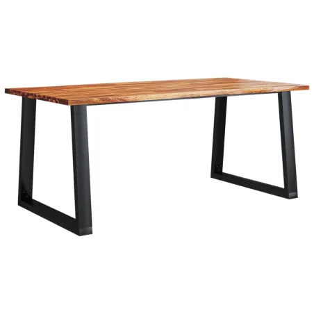 Ensemble à manger 3 pcs avec bord vivant bois massif d'acacia