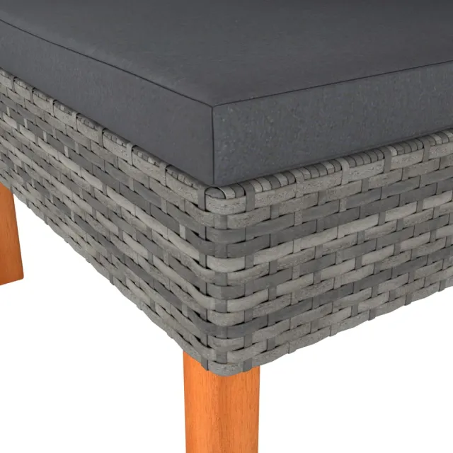 Canapé d'angle Résine tressée et bois d'eucalyptus massif