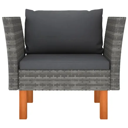 Canapé de jardin Résine tressée et bois d'eucalyptus massif 2