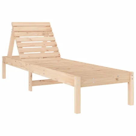 Chaises longues lot de 2 avec table bois massif de pin