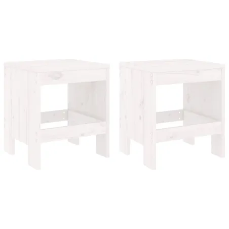 Ensemble de bistrot de jardin 3 pcs blanc bois de pin massif