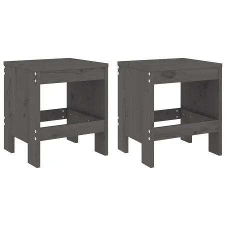 Ensemble de bistrot de jardin 3 pcs gris bois de pin massif