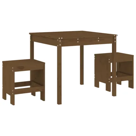 Ensemble de bistrot de jardin 3 pcs marron miel bois pin massif 2