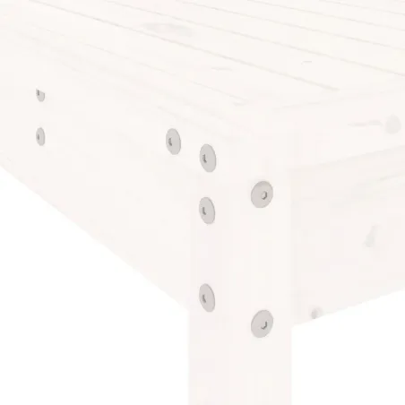 Ensemble à manger de jardin 5pcs blanc bois massif de pin