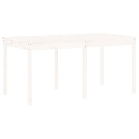 Ensemble à manger de jardin 13 pcs blanc bois de pin massif