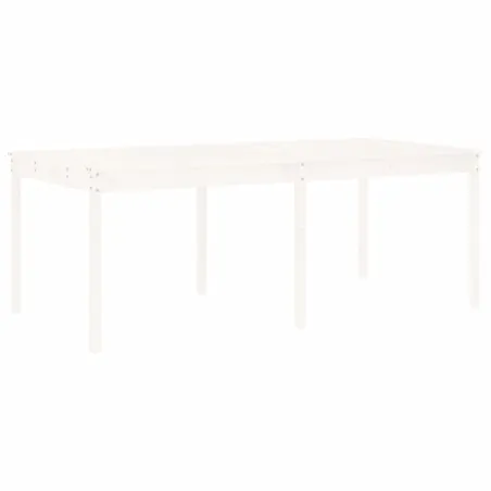Ensemble à manger de jardin 17 pcs blanc bois massif de pin