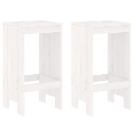 Ensemble de bar de jardin 3 pcs blanc bois de pin massif