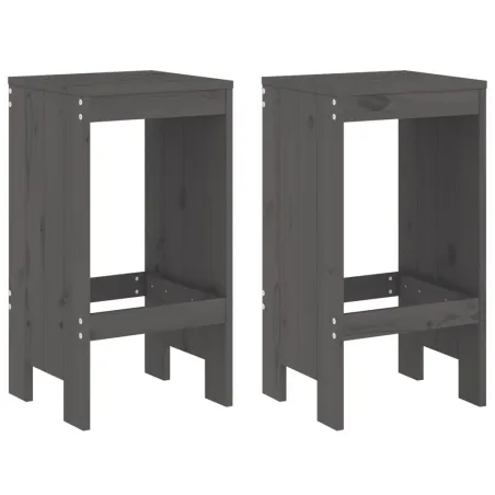 Ensemble de bar de jardin 3 pcs gris bois de pin massif