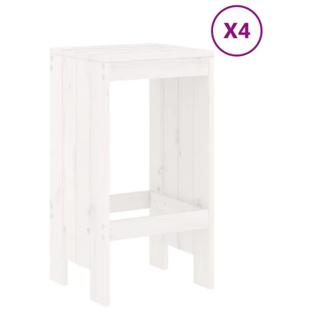 Ensemble de bar de jardin 5 pcs blanc bois massif de pin
