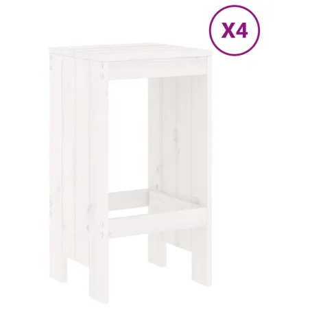 Ensemble de bar de jardin 5 pcs blanc bois massif de pin