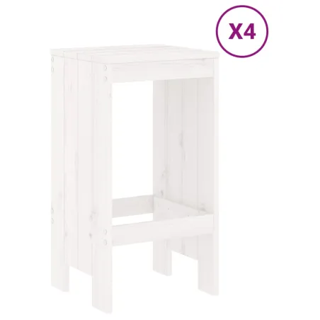 Ensemble de bar de jardin 5 pcs blanc bois massif de pin