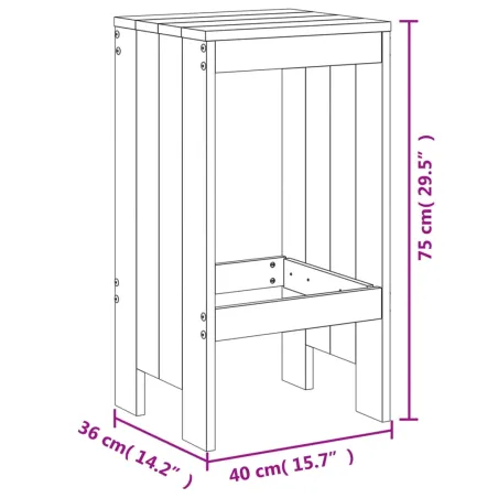 Ensemble de bar de jardin 9 pcs blanc bois de pin massif