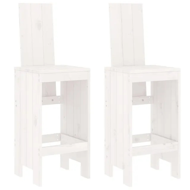 Ensemble de bar de jardin 3 pcs blanc bois de pin massif