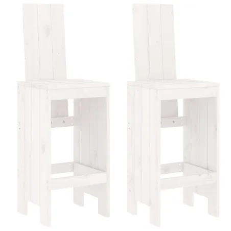 Ensemble de bar de jardin 3 pcs blanc bois de pin massif