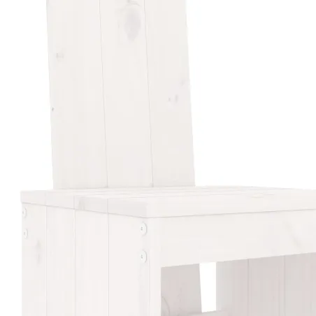 Ensemble de bar de jardin 3 pcs blanc bois de pin massif