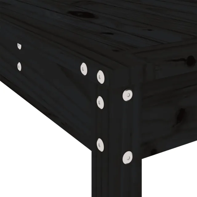 Ensemble de bar de jardin 3 pcs noir bois de pin massif